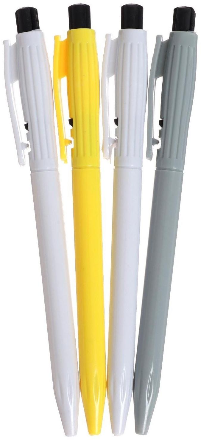 Набор ручек шариковых Calligrata, 4 штуки, автоматические, стержень синий