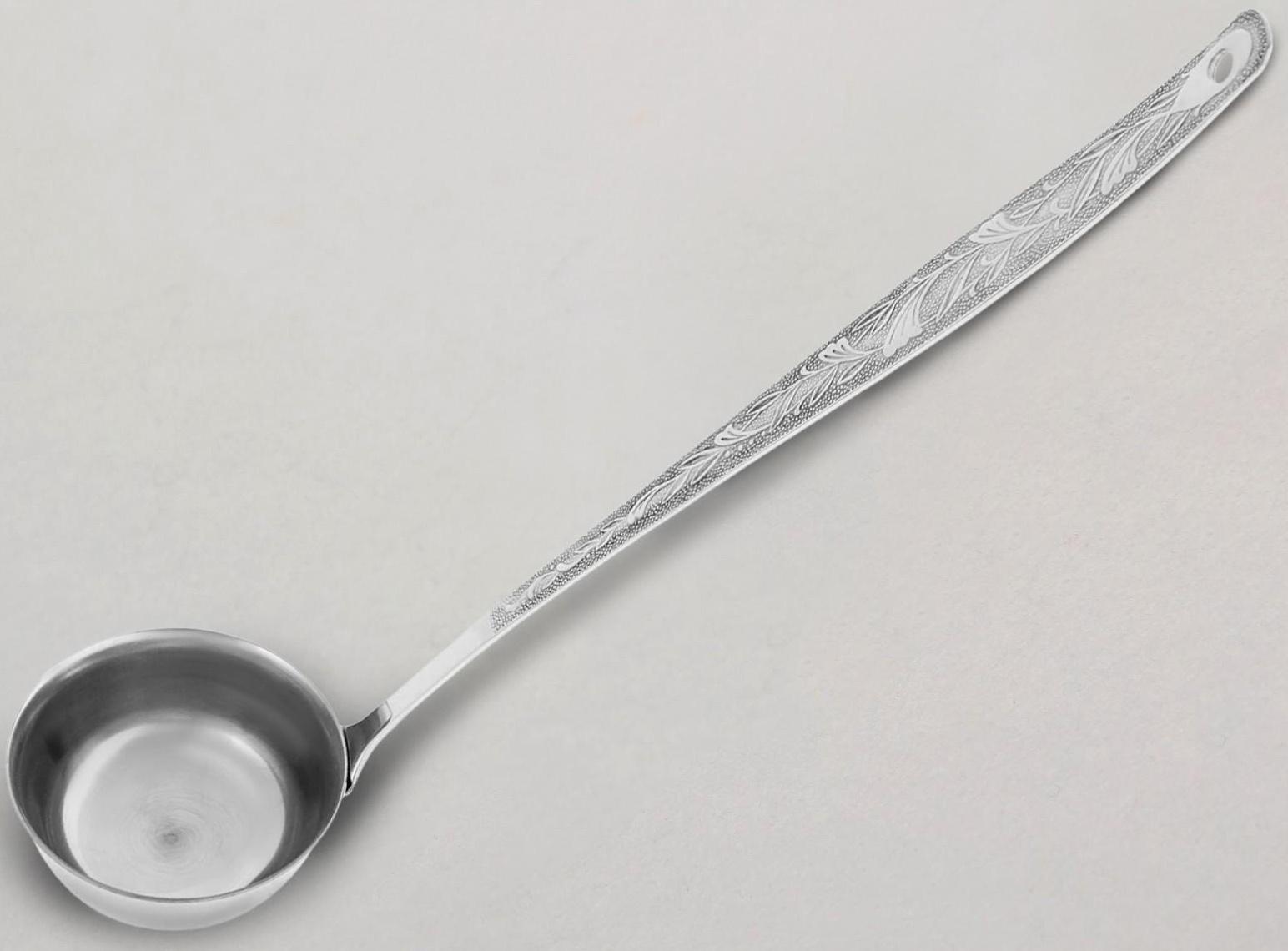 Половник для компота «Уралочка», 50 мл, толщина 2 мм, длина ручки 21,7 см, цвет серебряный