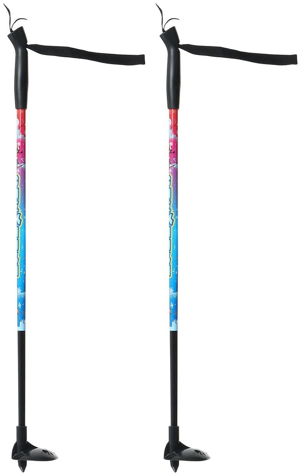 Палки лыжные стеклопластиковые, длина 65 см, цвета микс