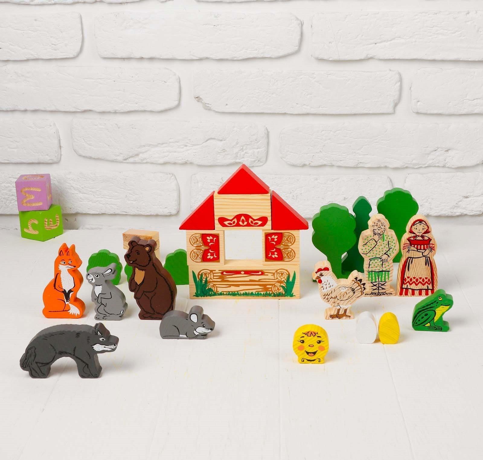 Конструктор «Первые сказки: Колобок, Курочка Ряба, Теремок», 30 элементов