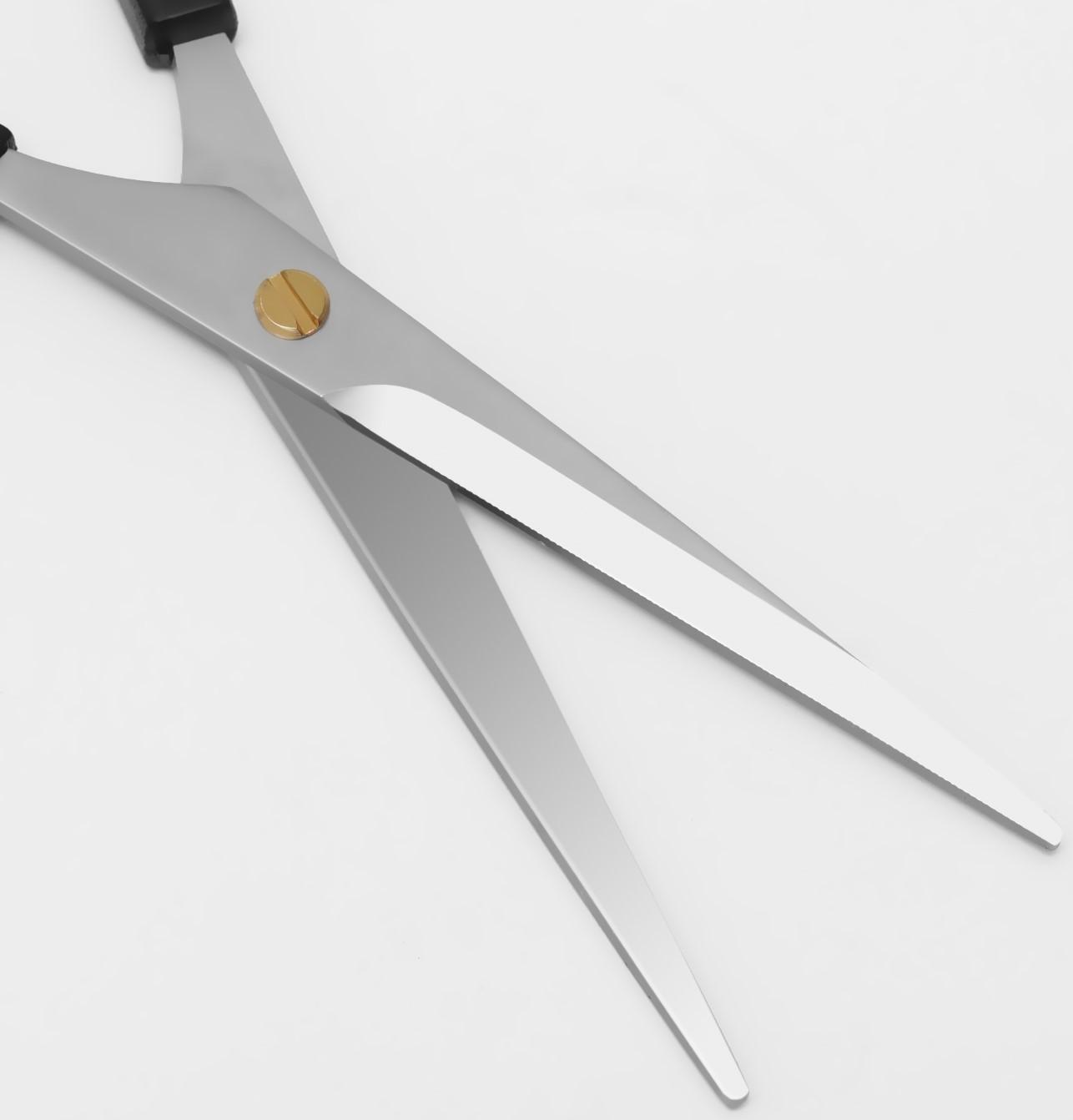 Ножницы парикмахерские с упором, лезвие — 7 см, цвет чёрный