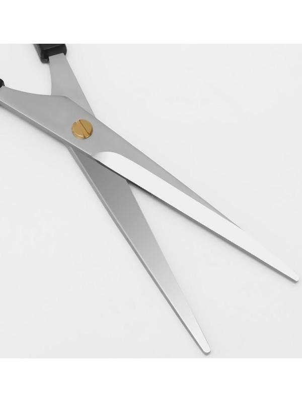 Ножницы парикмахерские с упором, лезвие — 7 см, цвет чёрный