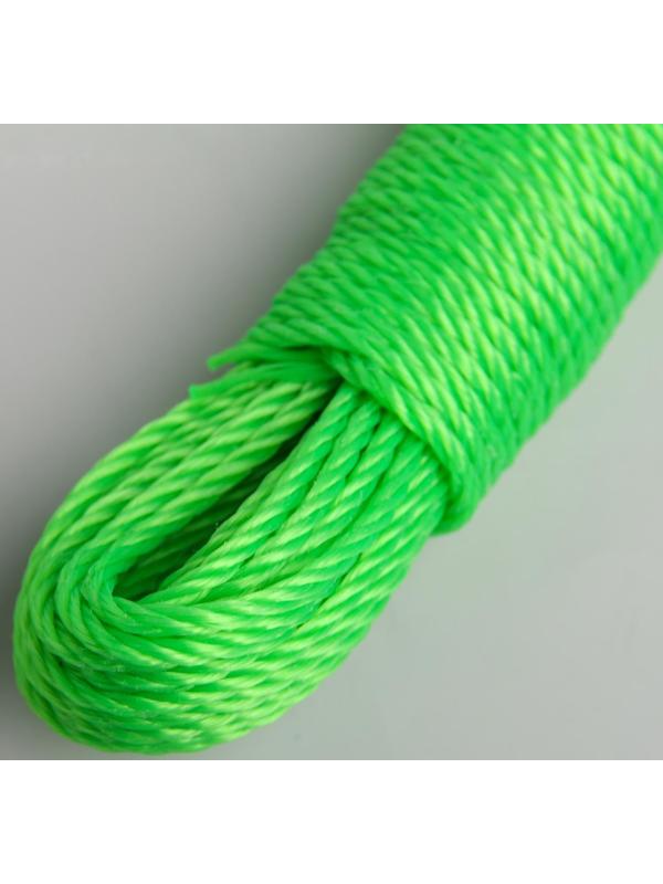 Верёвка бельевая Доляна, d=3 мм, длина 10 м, цвет МИКС