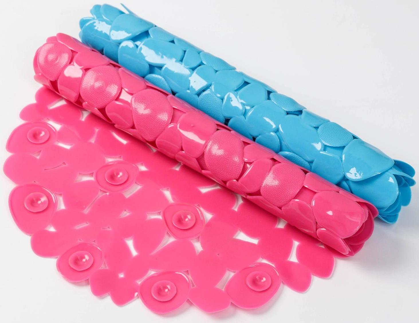 SPA-коврик для ванны на присосках Доляна «Крупная галька», 33×63 см, цвет МИКС