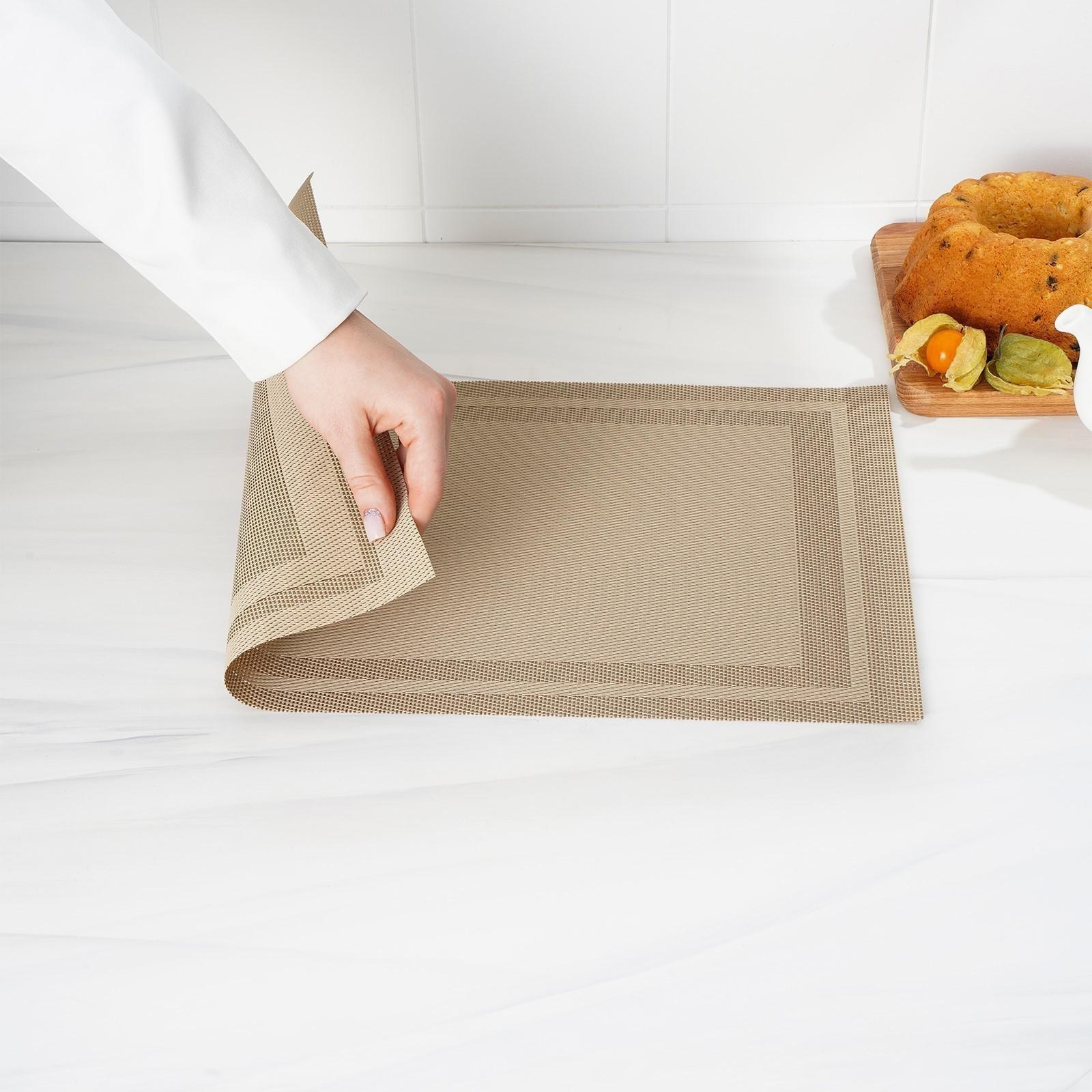 Салфетка сервировочная на стол «Окно», 45×30 см, цвет бежевый