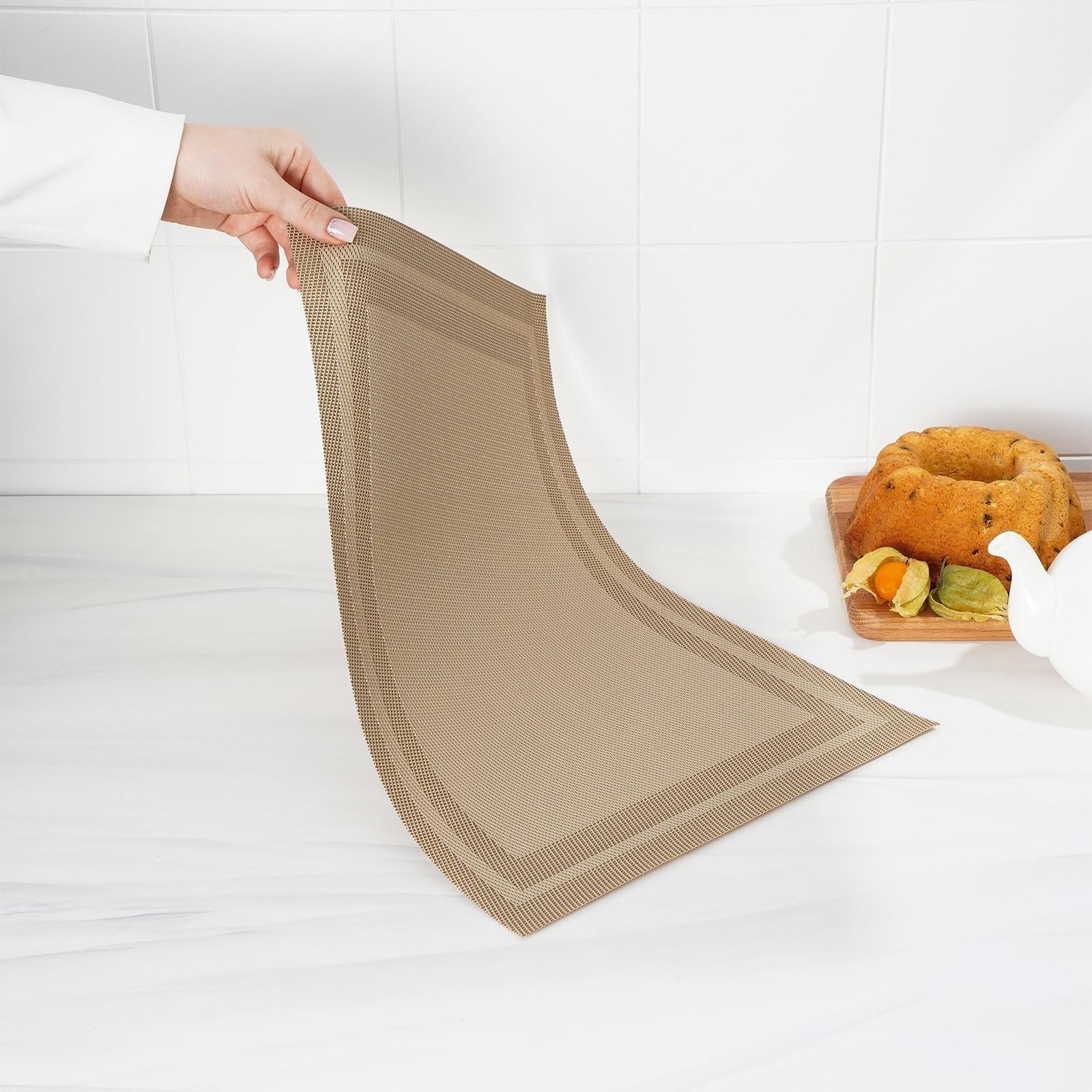 Салфетка сервировочная на стол «Окно», 45×30 см, цвет бежевый