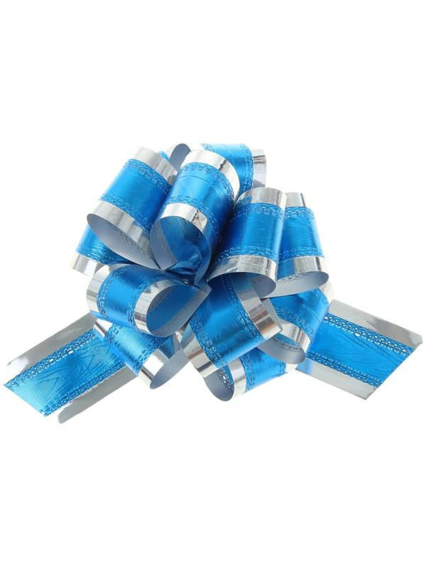 Бант-шар No5, синий в серебре