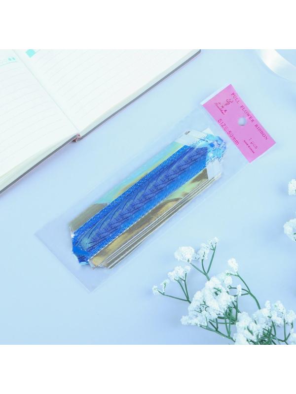 Бант-шар No5, синий в серебре