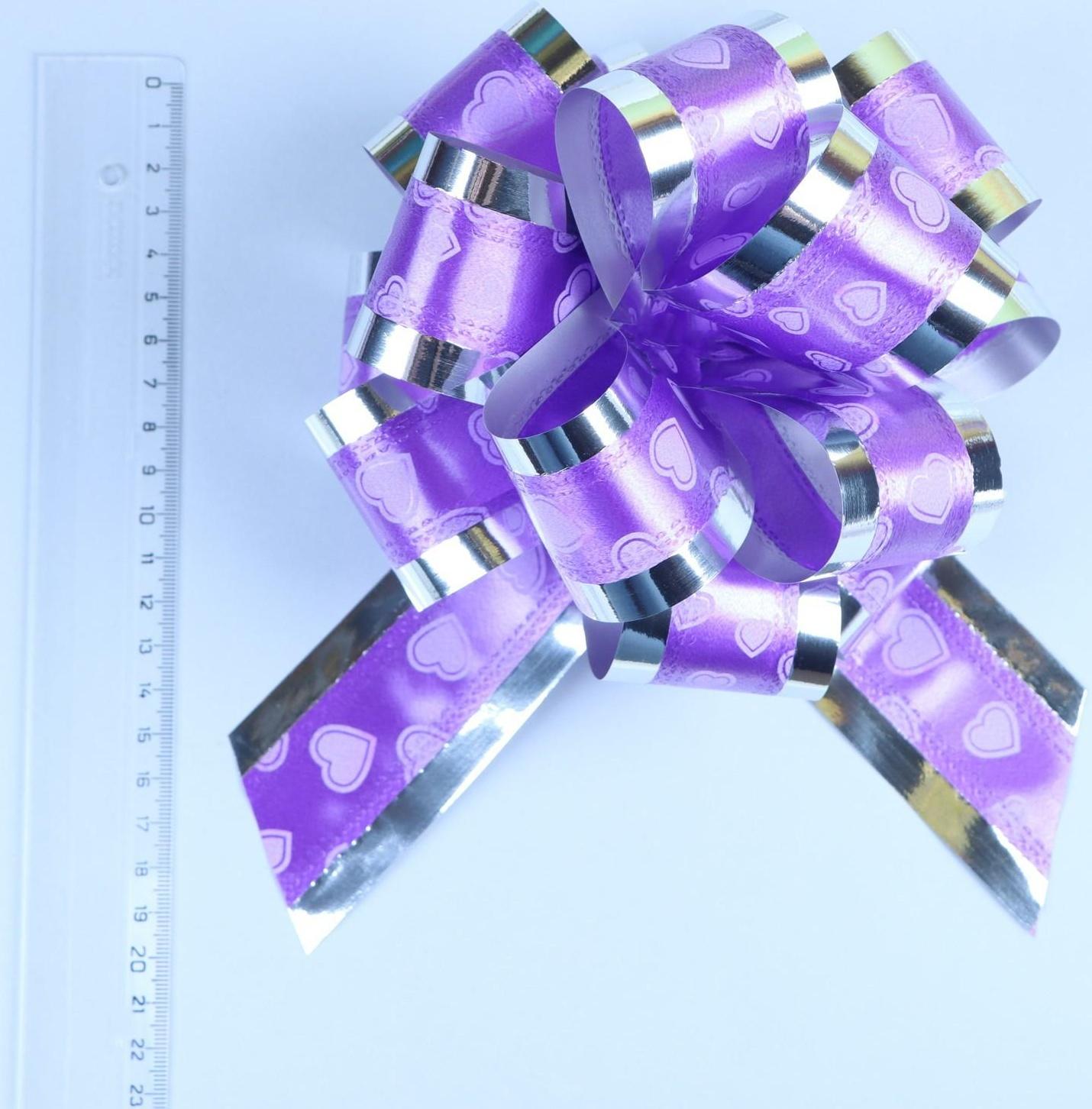 Бант-шар №5 «Воздушные сердца», фиолетовый