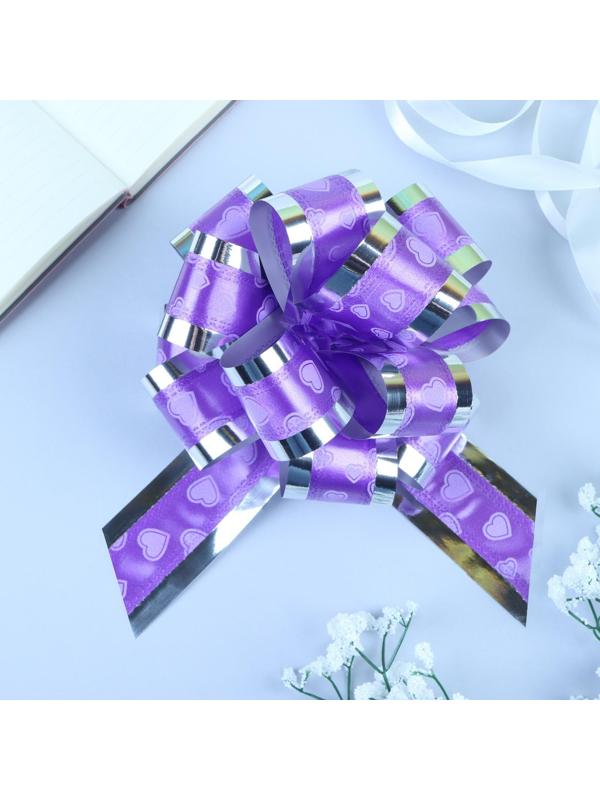 Бант-шар №5 «Воздушные сердца», фиолетовый