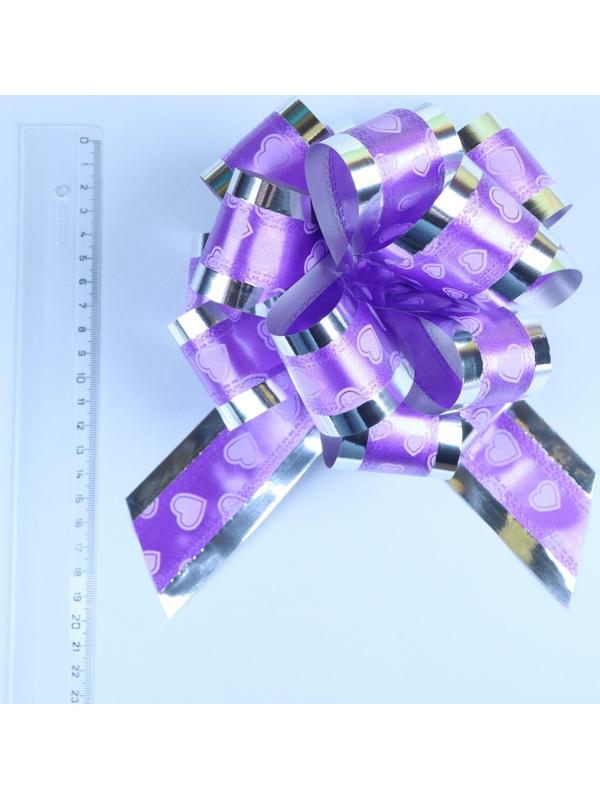 Бант-шар №5 «Воздушные сердца», фиолетовый