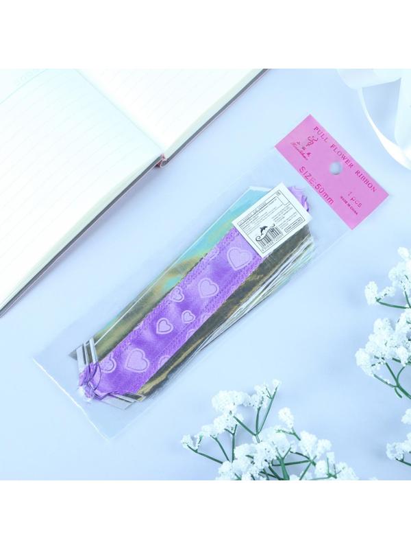 Бант-шар №5 «Воздушные сердца», фиолетовый