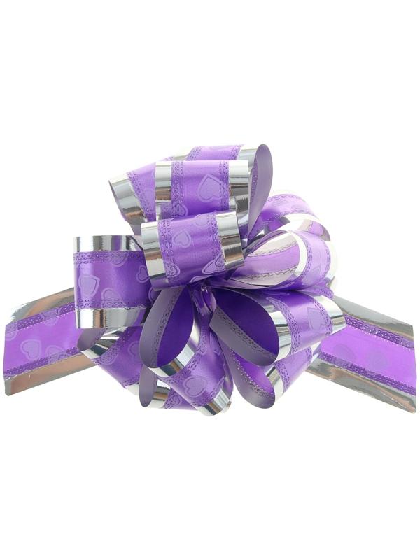 Бант-шар №5 «Воздушные сердца», фиолетовый