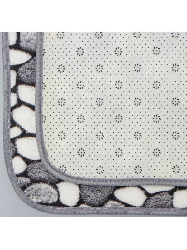 Набор ковриков для ванной и туалета Доляна «Галька», 2 шт: 45×50, 50×80 см