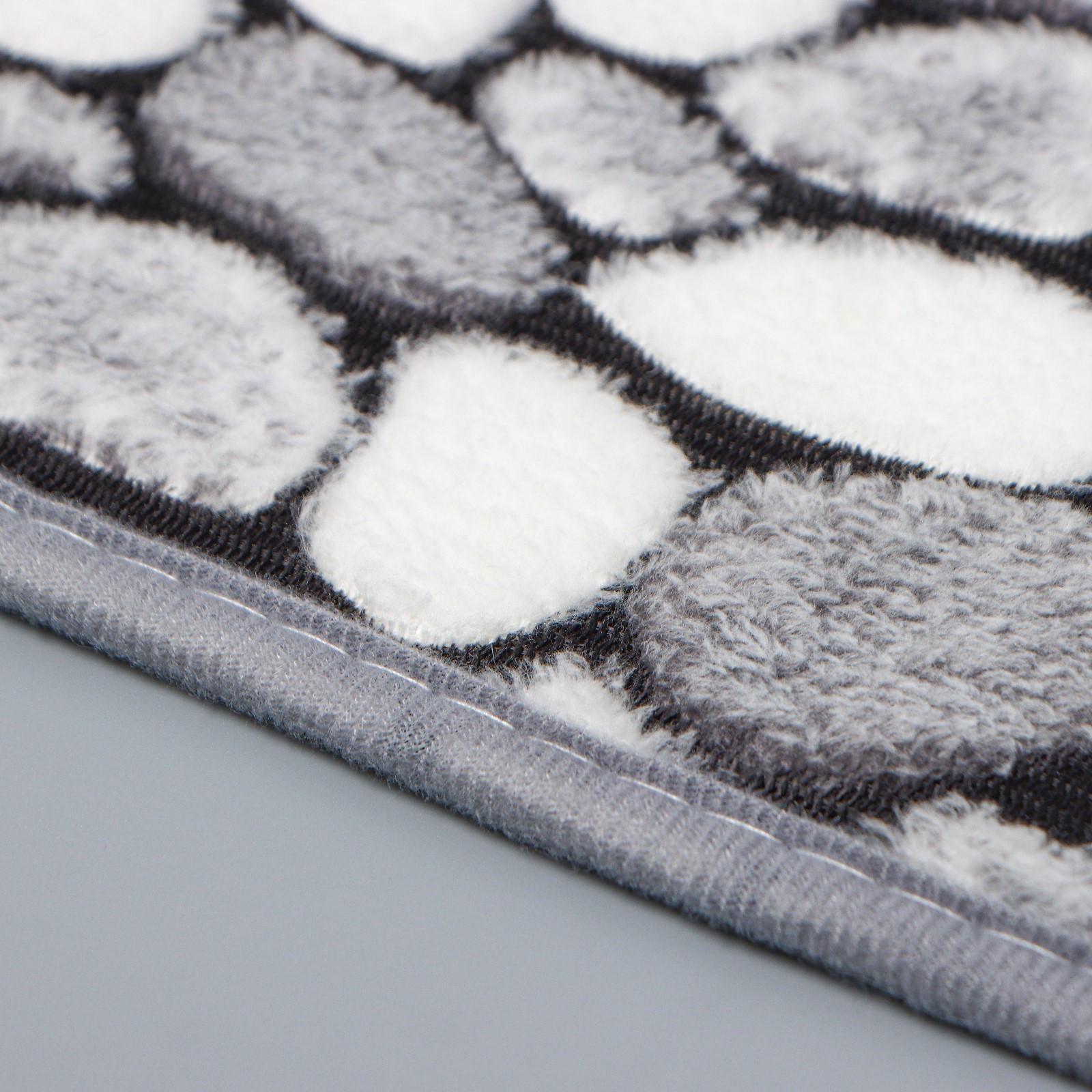 Набор ковриков для ванной и туалета Доляна «Галька», 3 шт: 40×45, 40×50, 50×80 см