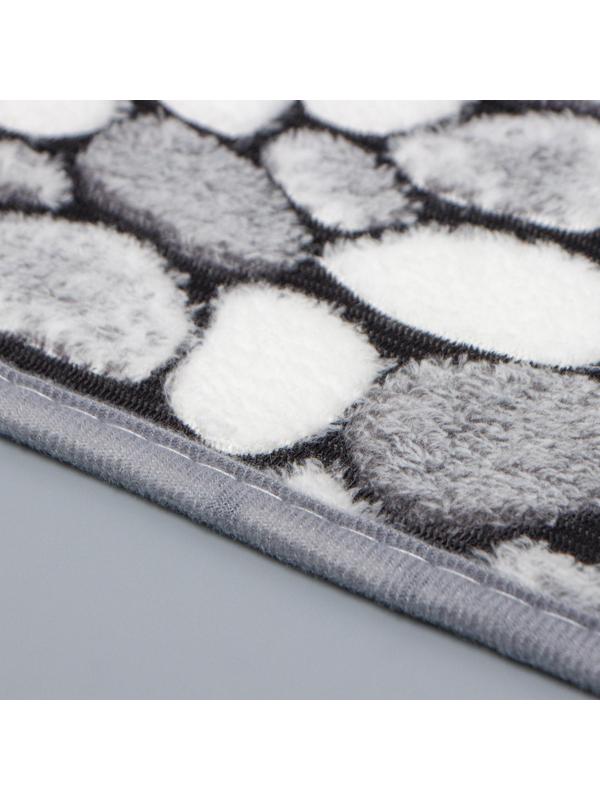 Набор ковриков для ванной и туалета Доляна «Галька», 3 шт: 40×45, 40×50, 50×80 см