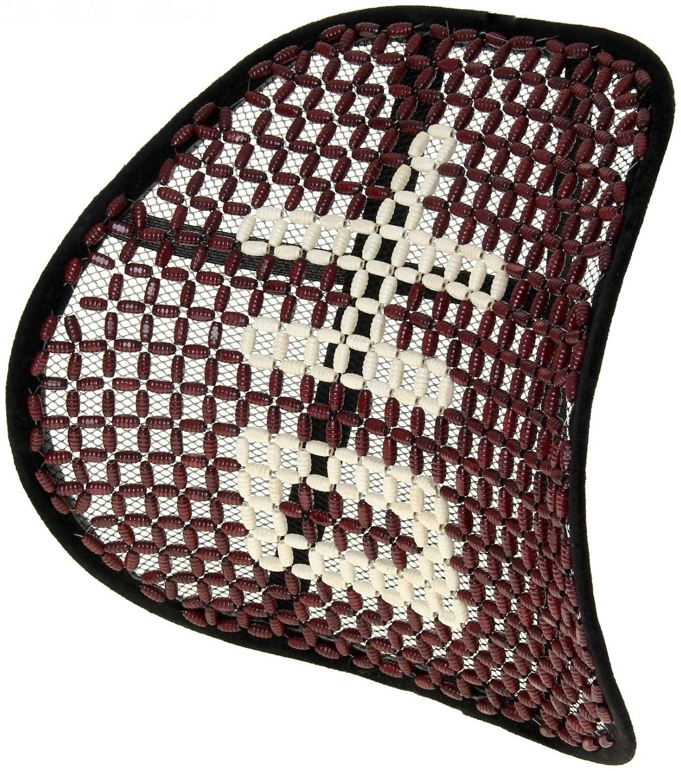 Ортопедическая спинка на сиденье упругая на сиденье 38×39 см, дерево, красно-белый