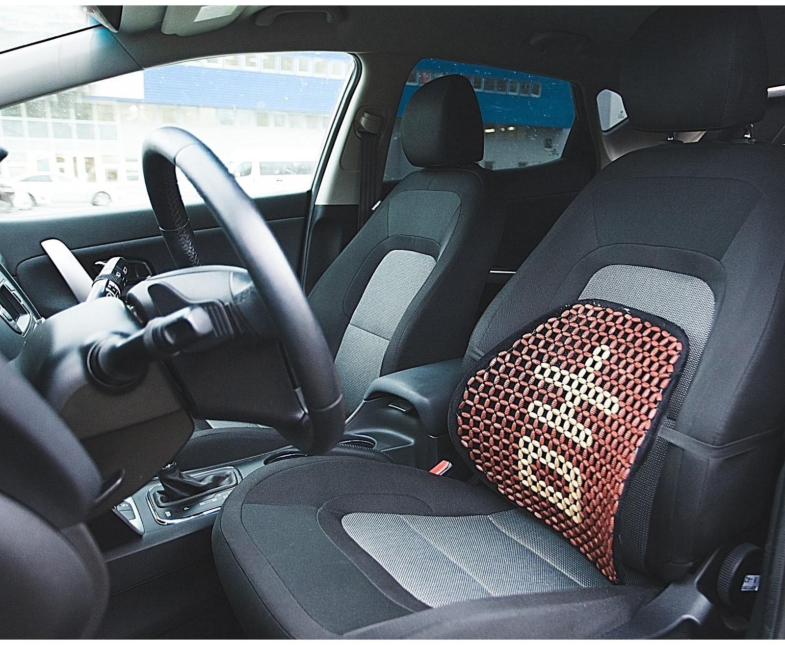 Ортопедическая спинка на сиденье упругая на сиденье 38×39 см, дерево, красно-белый