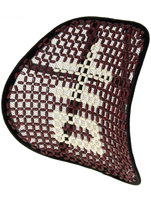 Ортопедическая спинка на сиденье упругая на сиденье 38×39 см, дерево, красно-белый