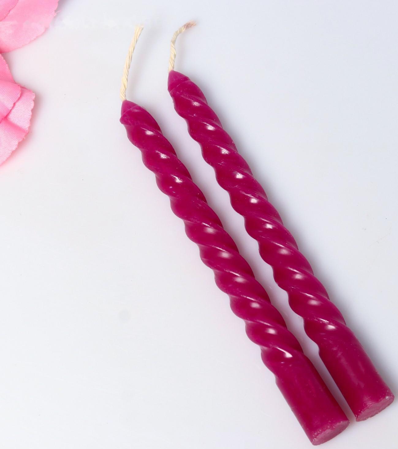 Набор свечей витых, 1,5х 15 см, 2 штуки, аромат лаванда