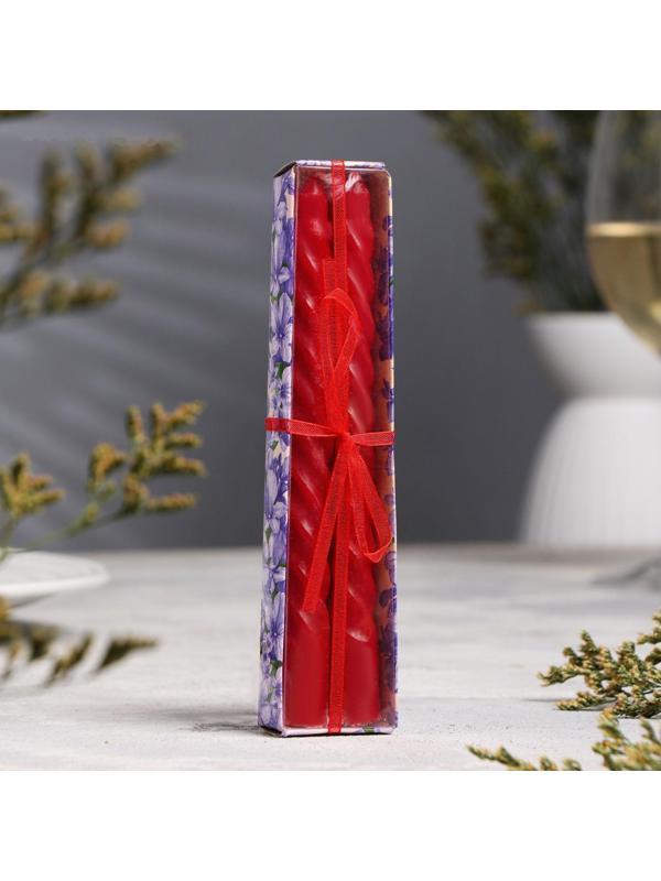 Набор свечей витых, 1,5х 15 см, 2 штуки, аромат лаванда