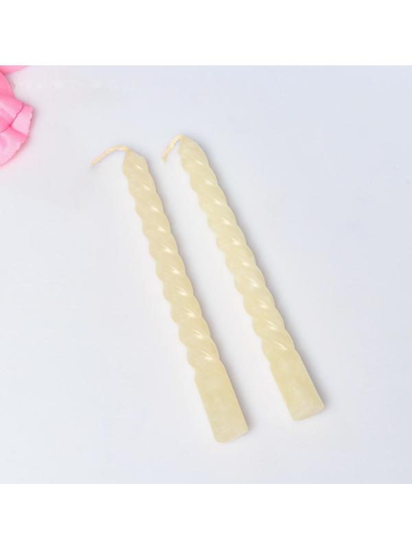 Набор свечей витых, 1,5х15 см, 2 штуки, аромат жасмин