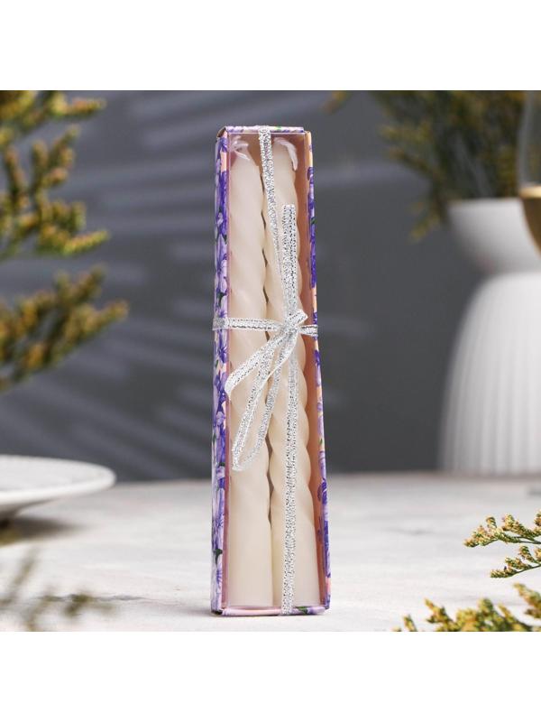 Набор свечей витых, 1,5х15 см, 2 штуки, аромат жасмин