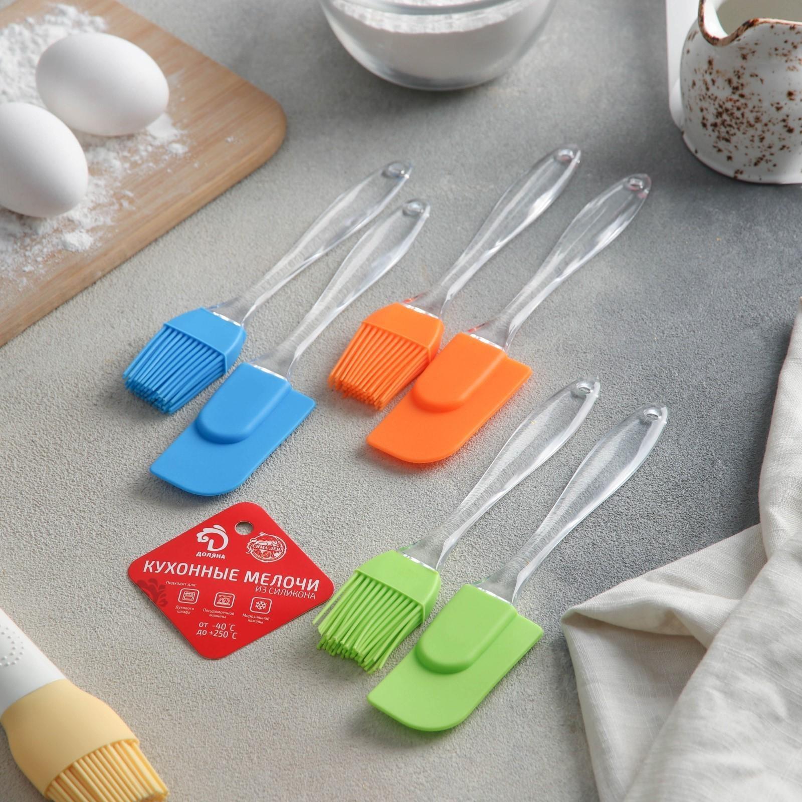 Набор для выпечки Доляна «Лёд», 2 предмета: лопатка, кисть, цвет МИКС