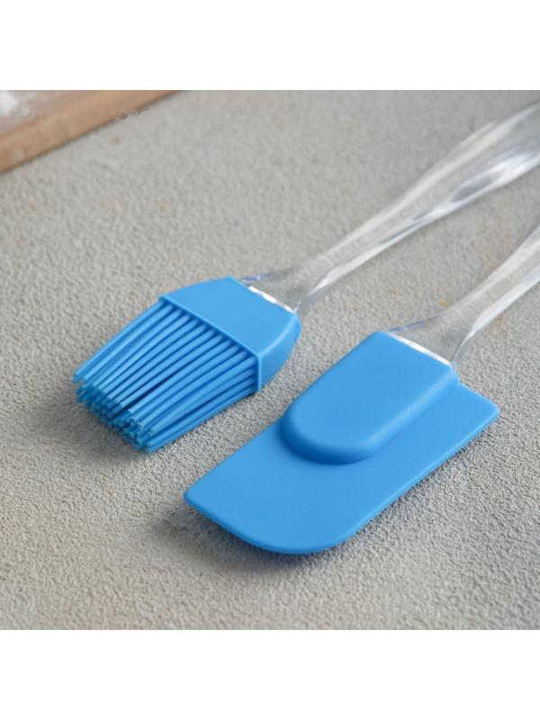 Набор для выпечки Доляна «Лёд», 2 предмета: лопатка, кисть, цвет МИКС