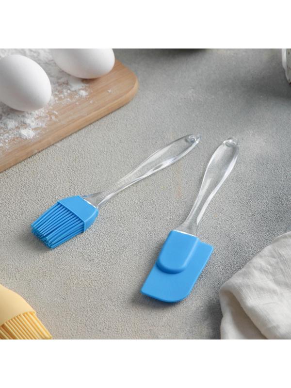 Набор для выпечки Доляна «Лёд», 2 предмета: лопатка, кисть, цвет МИКС