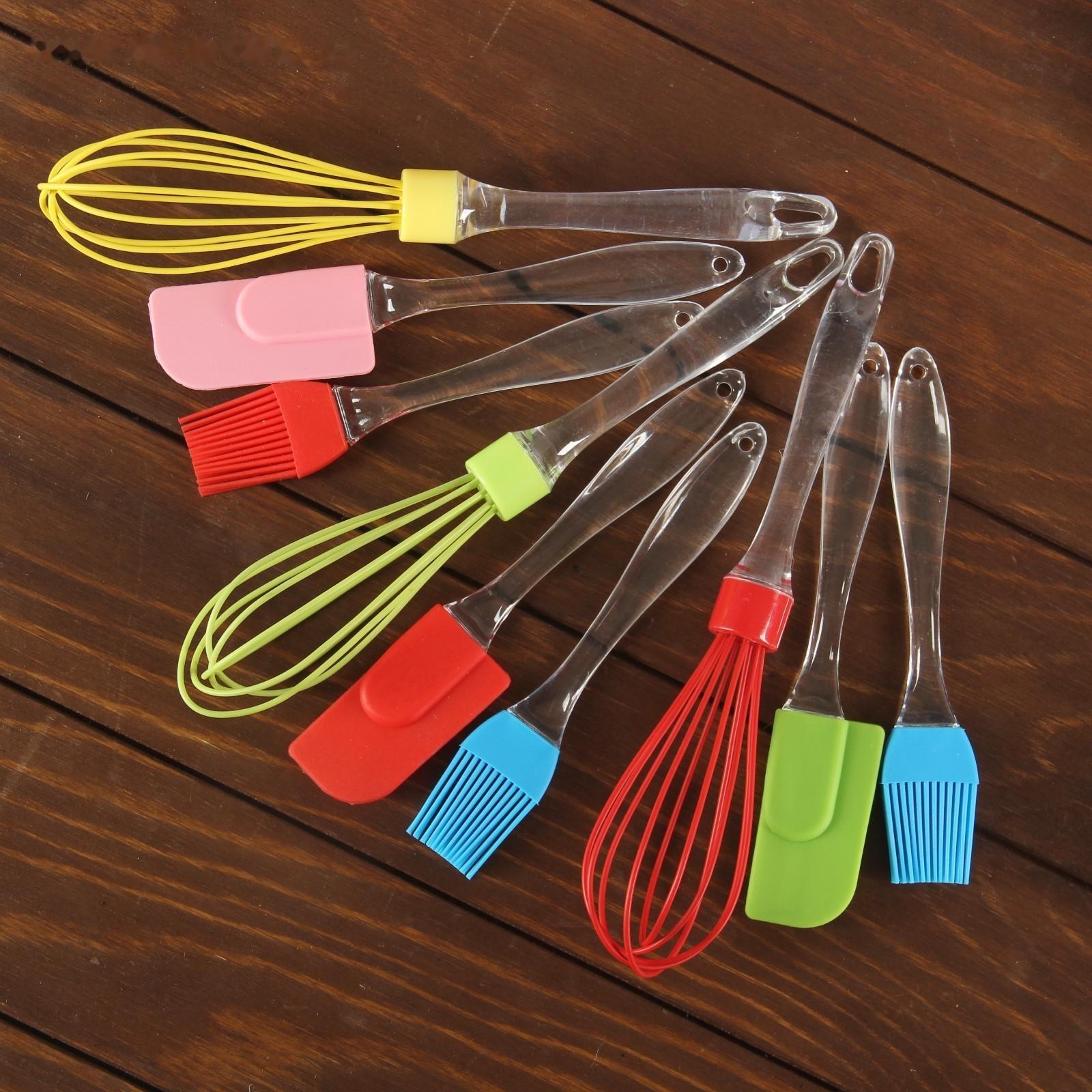 Набор для выпечки Доляна «Лёд», 3 предмета: лопатка 19 см, кисть 17,5 см, венчик 25 см, цвет МИКС