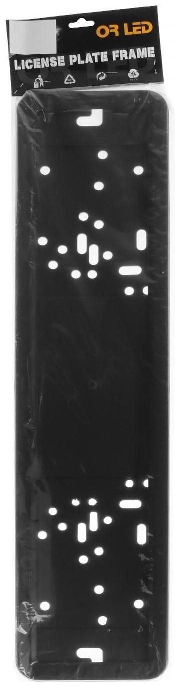 Держатель номера TORSO, нержавеющая сталь, подложка пластик, черный