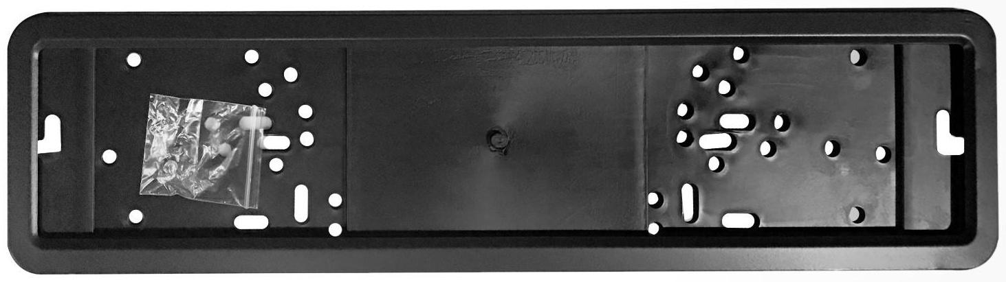 Держатель номера TORSO, нержавеющая сталь, подложка пластик, черный