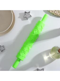 Скалка кондитерская «Листья», 39 см, фактурная