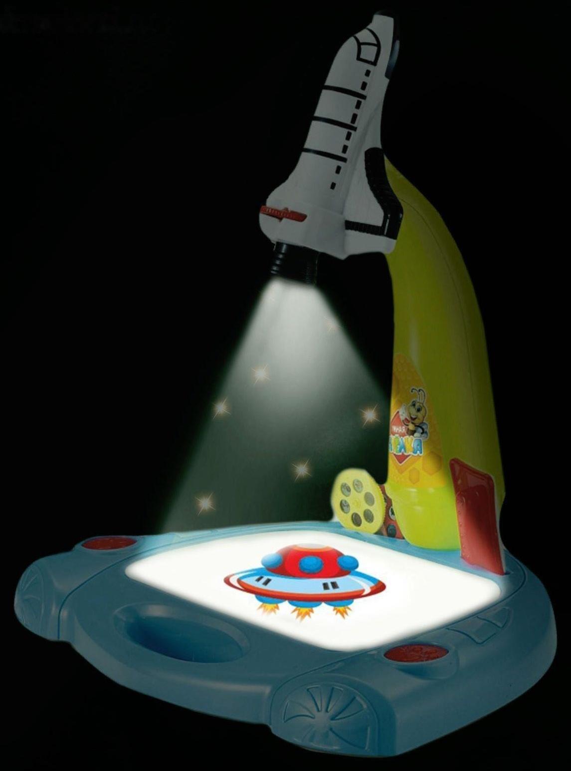 Лампа-проектор «Ракета» 3 в 1, 36 картинок, альбом, 12 маркеров