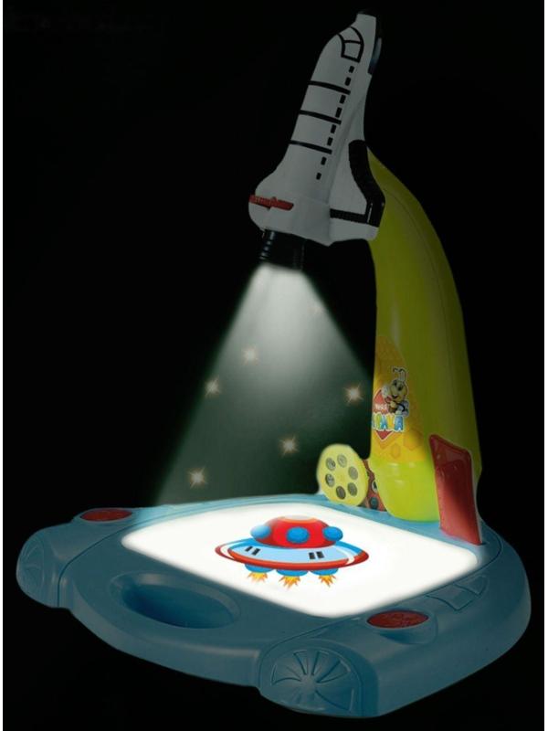 Лампа-проектор «Ракета» 3 в 1, 36 картинок, альбом, 12 маркеров