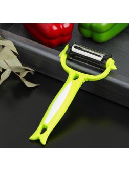 Овощечистка Доляна «Трезубец», 15 см, три лезвия, цвет МИКС