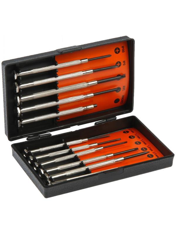 Набор отверток Sparta, для точных работ, PH00-0-1, SL0.9-3, 11 шт., пластиковый кейс