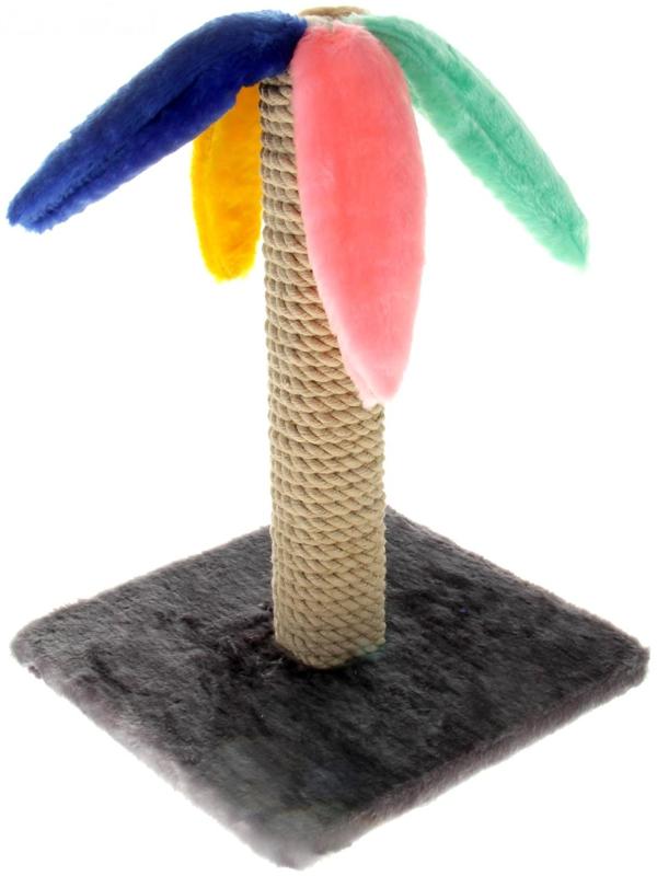 Когтеточка «Пальма», искусственный мех, микс цветов, 31 х 31 х 45 см