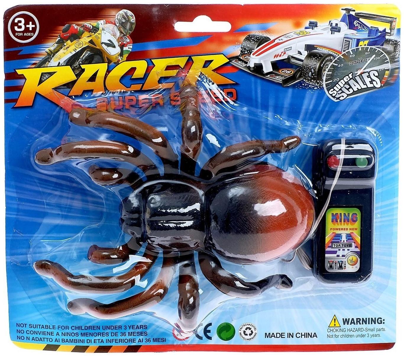 Животное «Паук», на дистанционном управлении, работает от батареек, цвета МИКС