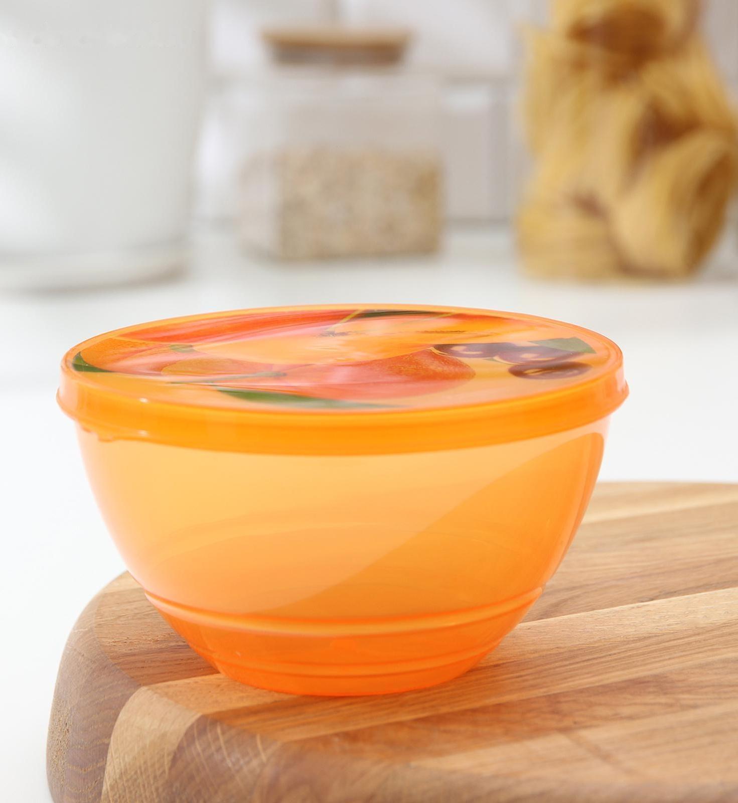 Контейнер пластиковый пищевой «Сочный цитрус», 500 мл, цвет МИКС