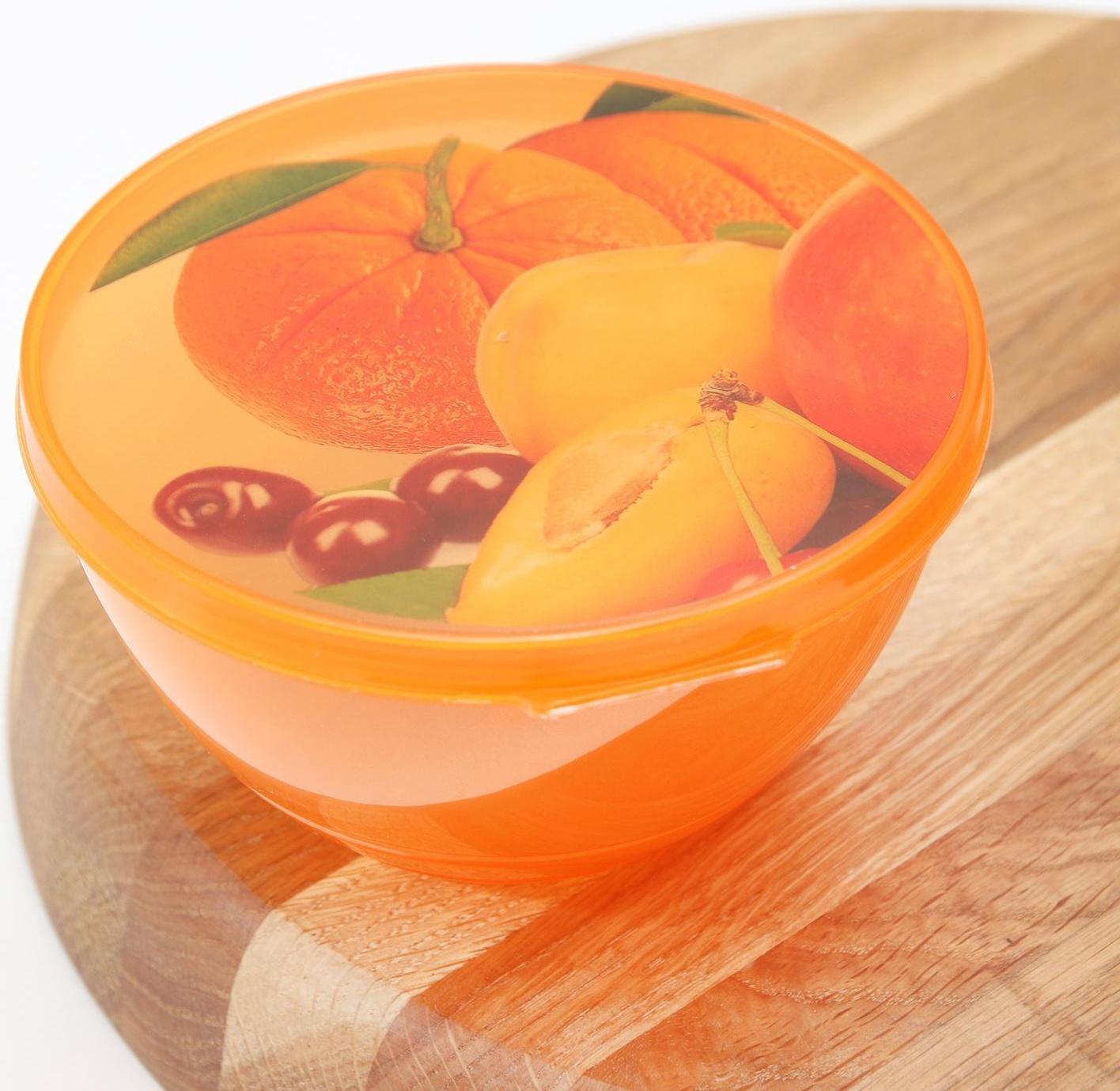 Контейнер пластиковый пищевой «Сочный цитрус», 500 мл, цвет МИКС