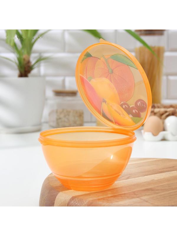 Контейнер пластиковый пищевой «Сочный цитрус», 500 мл, цвет МИКС