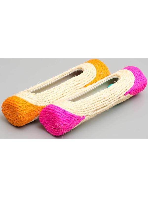 Когтеточка сизалевая малая с шариками, 29 х 7,5 см микс цветов