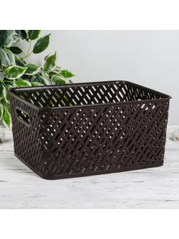 Корзина для хранения «Плетёнка», 35×29×17,5 см, цвет коричневый