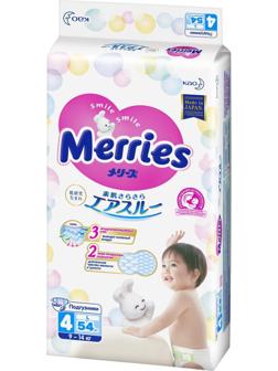 Подгузники Merries L (9-14 кг), 54 шт