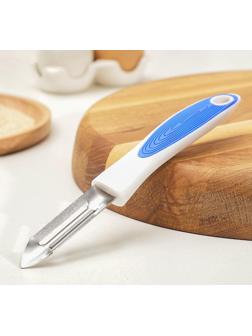 Овощечистка Доляна Style, 19,5 см, ручка sоft tоuch, цвет МИКС