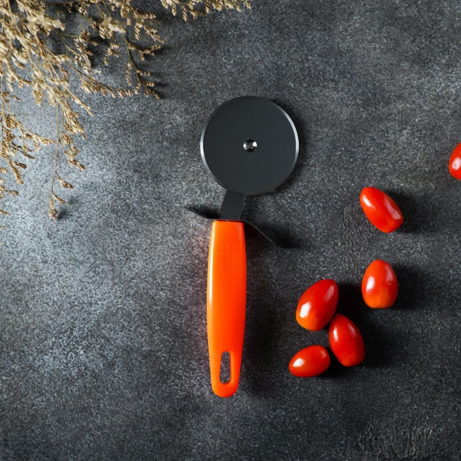 Нож для пиццы и теста «Оранж», 19 см, d=6,7 см, цвет оранжевый