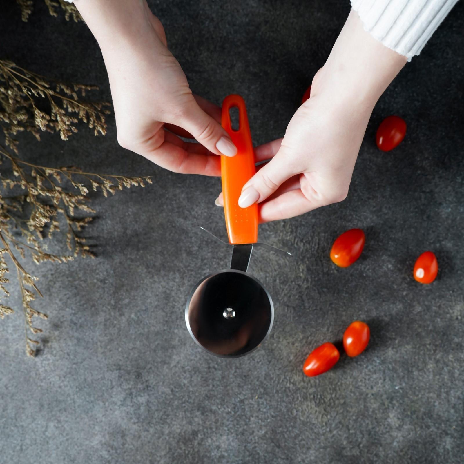 Нож для пиццы и теста «Оранж», 19 см, d=6,7 см, цвет оранжевый