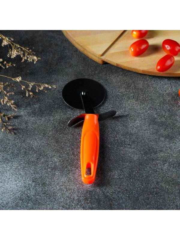 Нож для пиццы и теста «Оранж», 19 см, d=6,7 см, цвет оранжевый